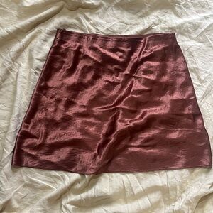 Babaton Aritzia  Satin Mini Skirt in Bronze Colour